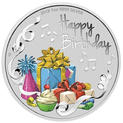 2017 Australia $1 Happy Birthday Silver Proof Coin (TAX Exempt)