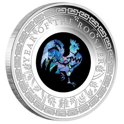 2017 Australian $1 Opal Lunar - Year of the Rooster Proof (No Tax)
