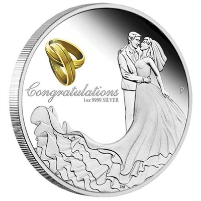 2017 Australia $1 Wedding Silver Proof Coin (TAX Exempt)