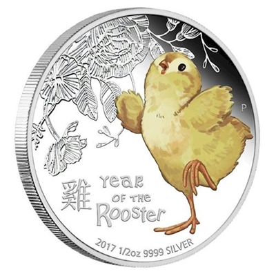 2017 Tuvalu 50-cent Lunar Baby Rooster 1/2oz. Silver Proof (No Tax)