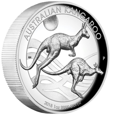 2018 Australia $1 Kangaroo High Relief Silver Proof (No Tax)