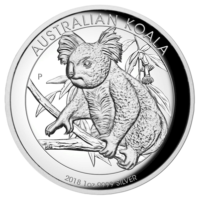 2018 Australia $1 High Relief Koala 1oz. Silver Proof (No Tax)