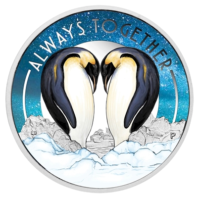 2018 Tuvalu 50-cent Always Together - Penguins Silver Proof (TAX Exempt)