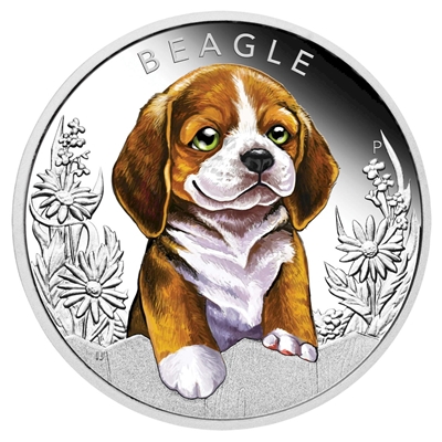 2018 Tuvalu 50-cent Puppies - The Beagle 1/2oz. Silver Proof (No Tax)