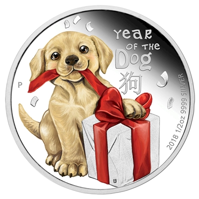 2018 Australia 50-cent Baby Dog 1/2oz. Silver Proof (No Tax)