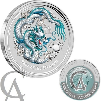 2012 Australia $1 Year of the Dragon - White Version (TAX Exempt)