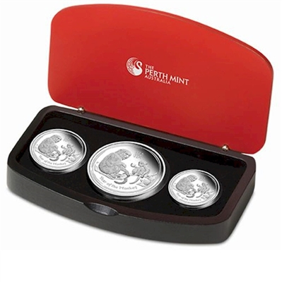 2016 Australia Year of the Monkey Fine Silver 3-coin Set (No Tax)