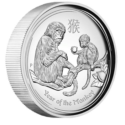 2016 Australia $1 Year of the Monkey High Relief Silver (No Tax)