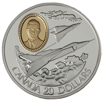1996 Canada $20 Aviation - Avro Arrow CF-105 Sterling Silver Coin