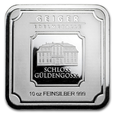 Geiger Edelmetalle 10oz. .999 Silver Bar (No Tax) Square