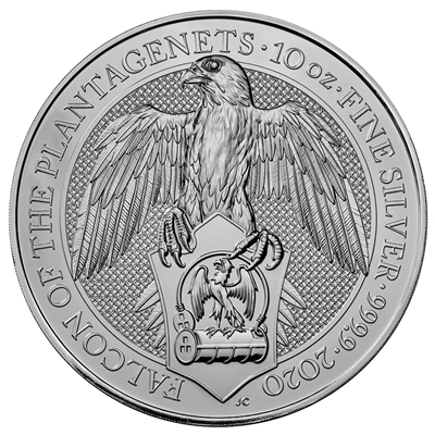 2020 Great Britain 10 Pound Queen's Beasts - The Falcon 10oz. Silver (No Tax)