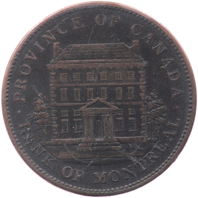 PC-2B 1842 Province of Canada Bank of Montreal Penny Token Very Fine (VF-20)