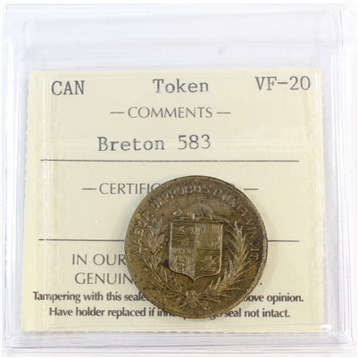 BR-583 Jos. LeRoux MD Bank Token ICCS Certified VF-20