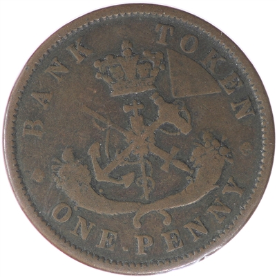 PC-6B2 1852 Province of Canada, Bank of Upper Canada Penny Token Very Good (VG-8)