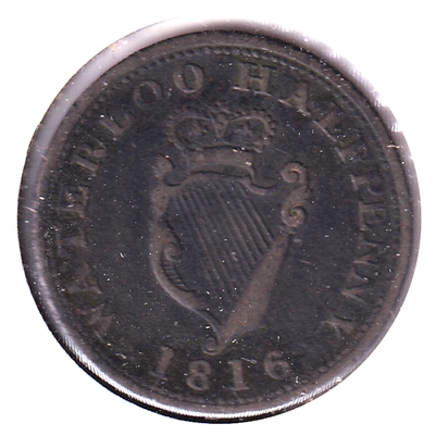 WE-10A1 1816 Wellington, The Illustrious Wellingon, Half Penny Bank Token, VF-EF (VF-30)