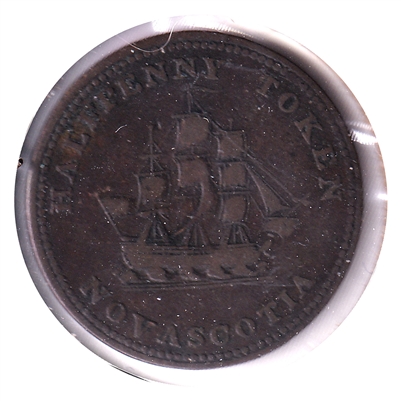 NS-11A1 1815 Nova Scotia Starr & Shannon Halifax Half Penny Token F-VF (F-15)