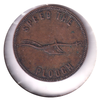 PE-5B1 No Date (1860) PEI Speed the Plough, Success to the Fisheries Token Fine (F-12)