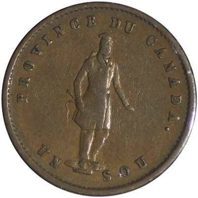 PC-3 1852 Province of Canada Half Penny Bank Token Fine