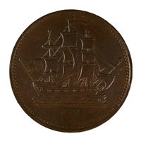 PE-10-39 1835 PEI Ships & Colonies Line to Sprit-Sail Token EF-AU (EF-45) $