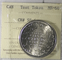 (1999) Canada Test Token ICCS Certified MS-66 CH# SS-6