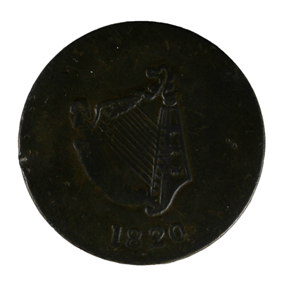 LC-60-1 1820 Lower Canada Bust & Harp Pointy Nose Token AU-UNC (AU-55) LC-60E1 $