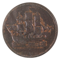 PE-10-27 1835 PEI Ships, Colonies, & Commerce Token, EF-AU (EF-45) $