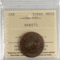 BR #571 Canada Jacques Cartier - H. Gagnon Cie Token ICCS Certified MS-62