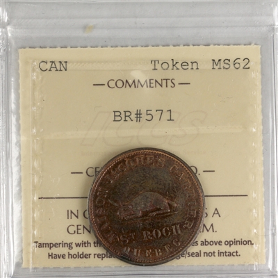 BR #571 Canada Jacques Cartier - H. Gagnon Cie Token ICCS Certified MS-62