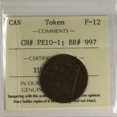 PE-10-1 Ships Colonies & Commerce Token ICCS Certified F-12 (BR# 997)