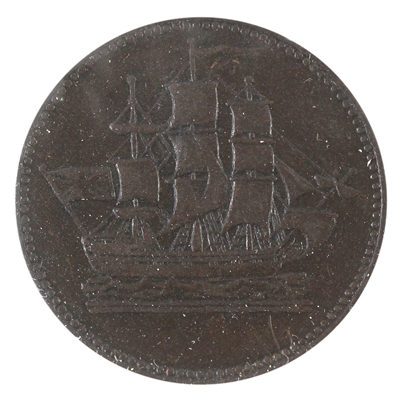 PE-10-27 1835 PEI Ships, Colonies, & Commerce Token, Extra Fine (EF-40) $
