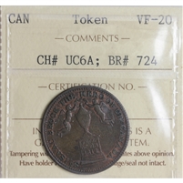 UC-6A 1816 Upper Canada Success to Commerce Token ICCS Certified VF-20