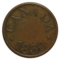 LC-13A 1830 Lower Canada Duncan &amp; Co. Half Penny Token F-VF (F-15)