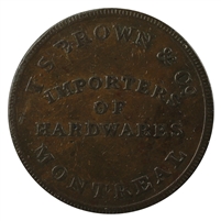 LC-15A1 (1832) Lower Canada T.S. Brown & Co. Half Penny Token EF-AU (EF-45) $