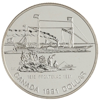 1991 Canada 175th Ann. of the Frontenac .50 BU Silver Dollar (lightly toned)