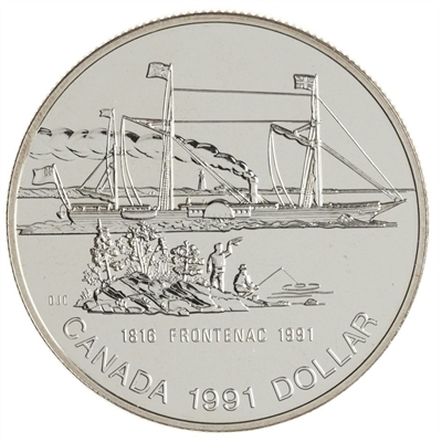 1991 Canada 175th Ann. of the Frontenac .50 BU Silver Dollar (lightly toned)