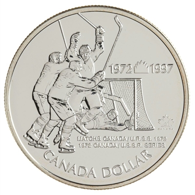 1997 Canada/Russia Hockey Brilliant Uncirculated Sterling Silver Dollar