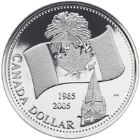 2005 Canada $1 40th Ann. National Flag Brilliant Uncirculated (No Tax)