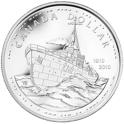 2010 Canadian Navy Centennial Brilliant Uncirculated Silver Dollar