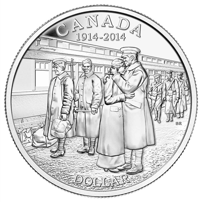 2014 Canada $1 100th Anniversary of the Declaration of WWI BU (No Tax)