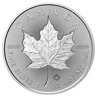 2018 Canada $5 Double Incuse 1oz .999 Silver Maple Leaf (No Tax) Lightly toned