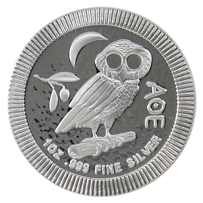 Niue 2018 $2 Athenian Owl 1oz. Fine Silver Proof Stacker (No Tax) Marks