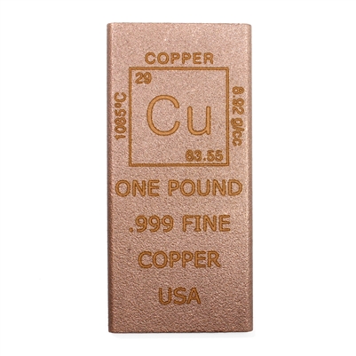 Elemental 1 Pound .999 Fine Copper Bar