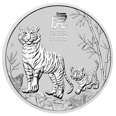2022 Australia $5 Year of the Tiger 5oz. .9999 Silver (No Tax)