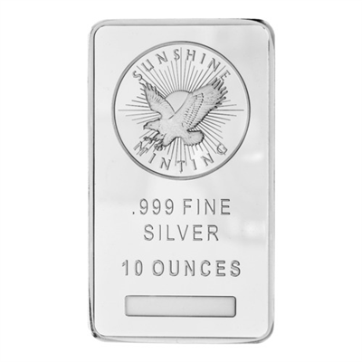 Sunshine Mint 10oz. Fine Silver Bar (DL-E) No Tax