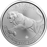 2016 Canada $5 Predator Series - Cougar 1oz. .999 Silver (No Tax) May be lightly toned