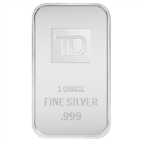 TD Bank 1oz .999 Silver Bar (No Tax) Lightly Toned