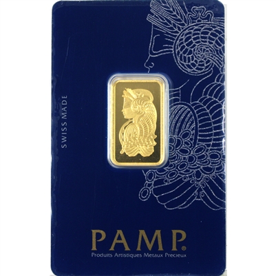 PAMP Suisse 10g .9999 Gold Lady Fortuna Bar in Original Package (No Tax) Holder Scuffed