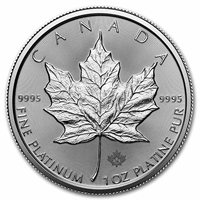 2024 Canada $50 1oz. .9995 Pure Platinum Maple Leaf (TAX Exempt) NO CREDIT CARDS or PAYPAL