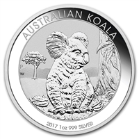 2017 Australia $1 Koala 1oz. .999 Silver (TAX Exempt) Lightly Toned