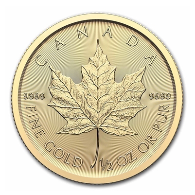 2024 Canada $20 1/2oz 9999 Gold Maple Leaf (No Tax). No CREDIT CARD OR PAYPAL.